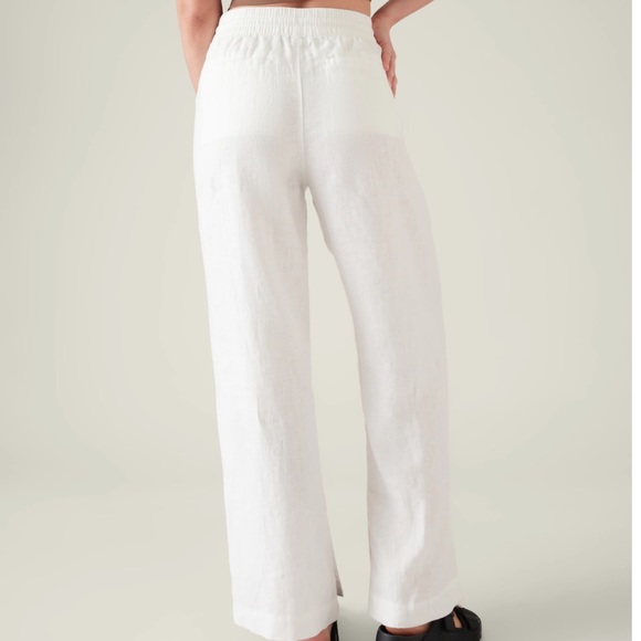 Athleta Women’s Retreat Linen Wide Leg Pant in Calla Lily Size 2 - Picture 4 of 12